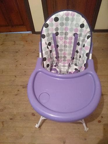 Uşaq yemək stolu və oturacağı - Rəng: bənövşəyi stol üstü