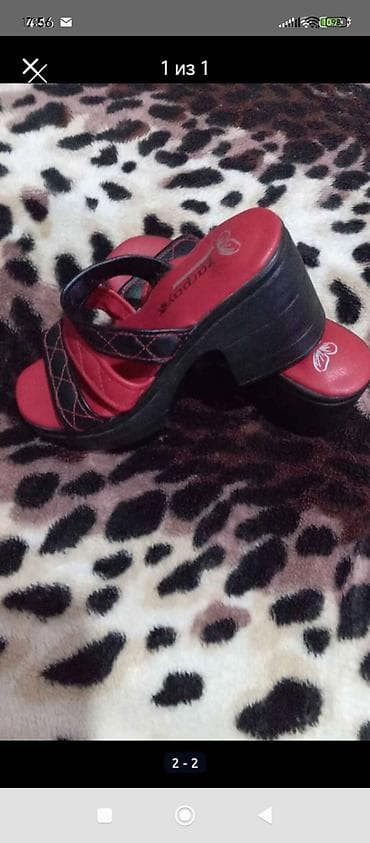vozol star 20000: Qadın üçün “Zarpay” brend sandaleti - Rəng: qırmızı-qara - Model — 4