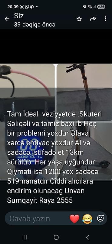 globber samokatlar: Elektrik skuter satılır. Skuter səliqəli və təmiz istifadə olunub — 1