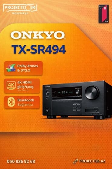 yamaha ses sistemi: AV Resiverlər – Yamaha RX‑V6A, Denon AVR‑X1700H, Onkyo TX‑SR494 - — 3