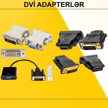 Digər kompüter aksesuarları: DVİ Adapterlər ⭐DVİ İ (24+5) to VGA – 5 AZN ⭐DVİ D (24+1) to VGA – 12