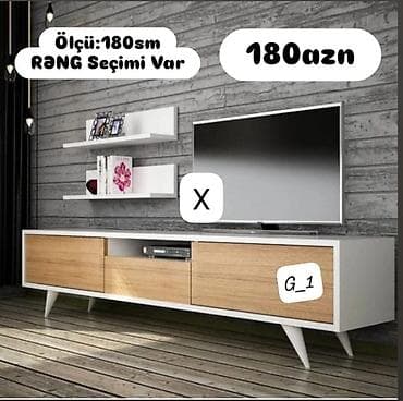 TV stend və divar rəf dəsti. Müasir dizaynda hazırlanmış mebel dəsti — 1
