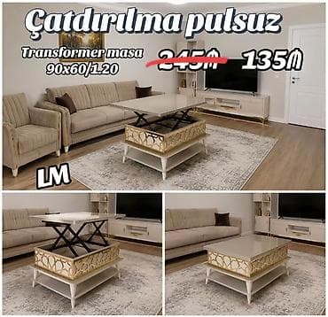 stol transformer: Transformer jurnal masalar - Ölçülər: 90×60 sm bağlı vəziyyətdə — 1