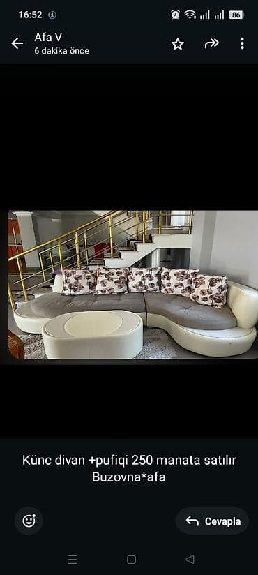puflar: Künc divan +pufiqi 250 manata satılır
Buzovna*afa — 1