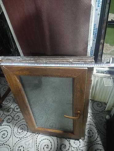 sekiller profil: Plastik pəncərə çərçivəsi – ağac teksturalı (laminasiya). Tək açılan — 2