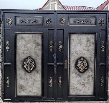 Yeni Həyət darvazası, 3 m, Mexaniki, Qapı ilə, rəng - Ağ, Kredit yoxdur, Ödənişli quraşdırma, Ödənişli çatdırılma, Rayonlara çatdırılma