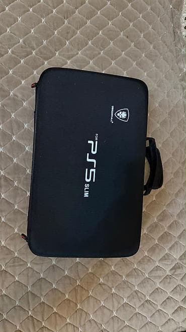 deri sumka: PS5 Slim üçün daşıma çantası + aksesuar seti - Model: BRODSKULL — 2
