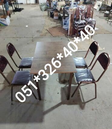 Masa və oturacaq dəstləri: Qonaq otağı üçün, Yeni, Açılan, Dördbucaq masa, 2 stul — 22