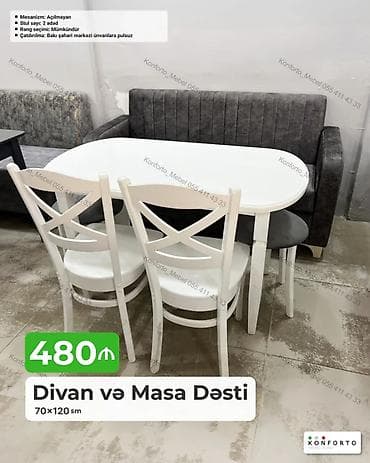 Divan və Masa Dəsti – 70×120 sm – Komplekt: 1 divan, 1 masa, 2 ədəd lalafo.az -da Divan və Masa Dəsti – 70×120 sm – Komplekt: 1 divan, 1 masa, 2 ədəd