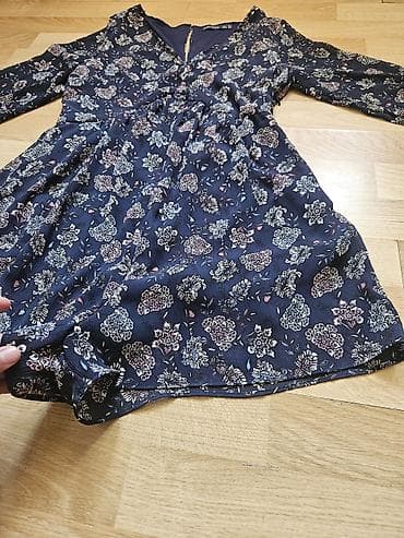 uşaq geyimler: Bershka BSKGIRL qızlar üçün göy rəngli çiçək naxışlı kombinezon — 2