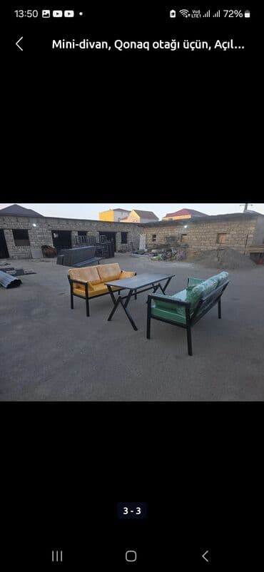 стол кухонный: Dördbucaq masa, Açılmayan, Skameykalar ilə, Metal — 4