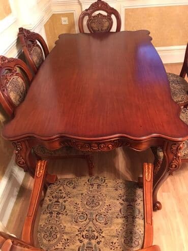 mətbəx ucun stol stullar: Malaziya istehsali 6 oturacag 1 masa klassik,ideal veziyetdedi.tecili — 3