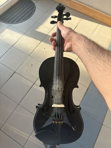 чехлы для скрипки: Qara klassik skripka dəsti - Korpus: parlaq qara laklı, f-deşikli — 2