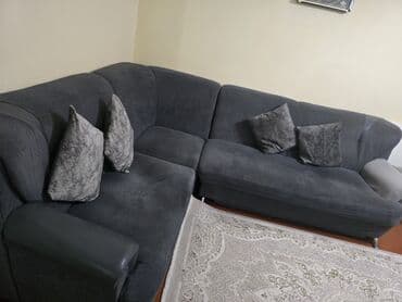 Комплекты диванов и кресел: Б/у, Угловой диван, Диван, Без подьемного механизма, Нераскладной — 1