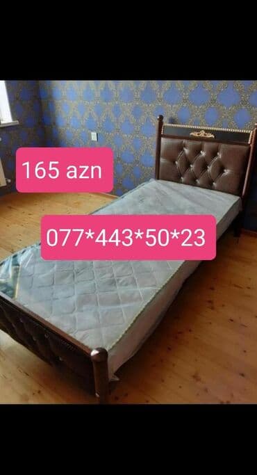 Çarpayılar: Yeni, Təknəfərlik çarpayı, Bazasız, Matras ilə, Siyirməsiz, Azərbaycan — 8