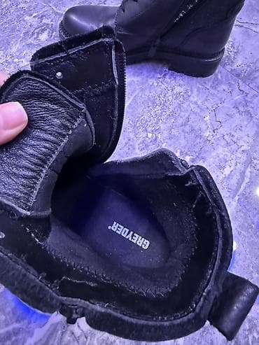 botinkalar 39: GREYDER qara dəri unisex qış botları - Material: təbii dəri üst — 3