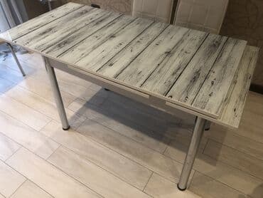 стол на кухню стеклянный: Кухонный стол, Б/у, Раскладной, DSP, Прямоугольный стол — 1