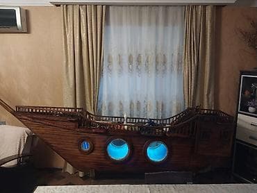 Velosiped aksesuarları: Böyük dekorativ yelkənli gəmi maketi - Material: təbii ağac — 7