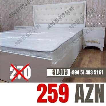 Yeni, İkinəfərlik çarpayı, Bazasız, Matras ilə, Siyirməsiz, Azərbaycan