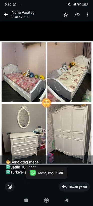 🌞Genc otaq mebeli. ✅Satilir 1000 azn ✅Turkiye istehsali ✅2 lalafo.az -da 🌞Genc otaq mebeli. ✅Satilir 1000 azn ✅Turkiye istehsali ✅2