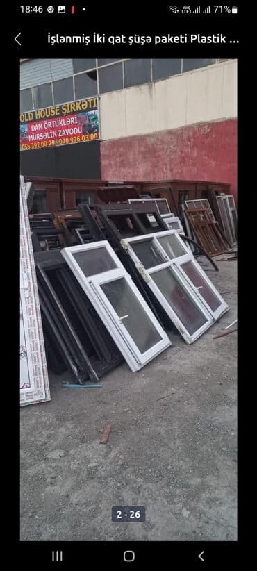 plastik şuşə: İşlənmiş İkiqat şüşə paketi Plastik pəncərə, Еni: 140 sm, Uzunluğu: 144 sm, Ödənişli quraşdırma — 17