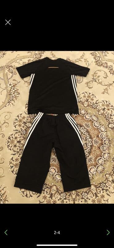 детский спортивный костюм из плащевки: Комплект, Для мальчиков, 10 - 12 лет, Adidas — 2