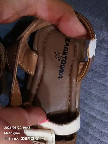 ket ayaqqabı: Uşaq sandal modeli - Rəng: qəhvəyi-krem kombin - Material: yumşaq — 6