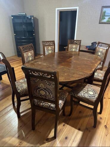 Столы: Nigar💚 8 stulu açlan masa dəst satlır yaxşı vəzyətdə 220 man — 1