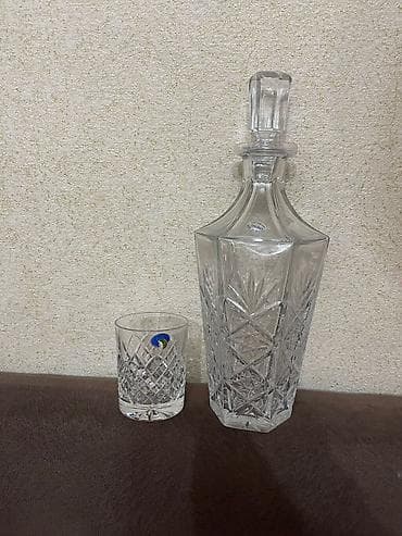 versace servis: Bədii şüşə dekor dəsti - Material: qalın şüşə - Üstlük: parlaq qızılı — 5