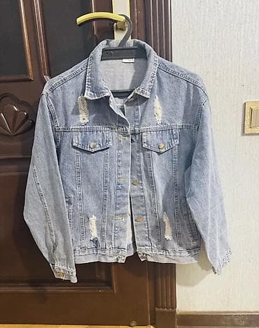 pidjak: Cins gödəkçə – unisex model - Rəng: açıq mavi “stone-wash” - Stil — 1