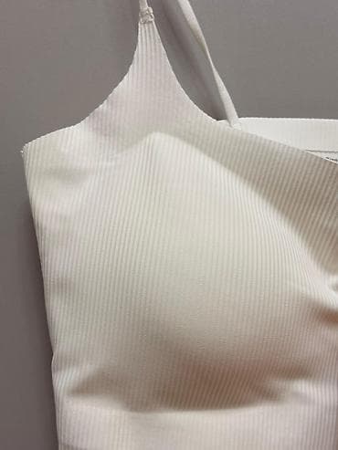 Ağ rəngli qadın topu – ince askılı, bədənə oturan modellə — 2