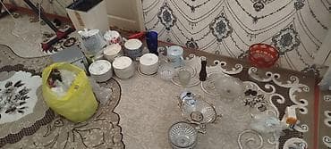 konfet qabi: Şüşə/Kristal meyvə-şirniyyat qabları dəsti - Material: şəffaf şüşə — 10