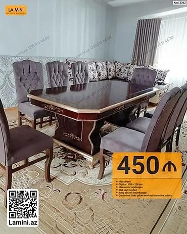 kohnə stul: Məhsul: Masa dəsti Xüsusiyyətlər: - Ölçülər: 100 × 200 sm - Mexanizm — 1