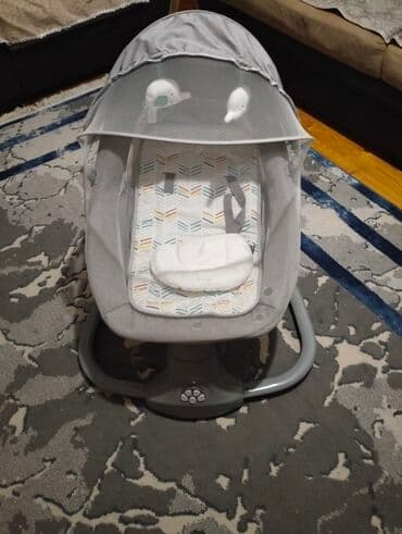 uşaq karşok: Elektrikli beşik/uşaq yelləncəyi – Mastela - Rəng: boz - Yaylıq və — 1