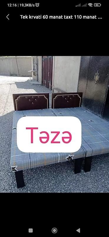 Kravat hazırı var çatdırılma var bir nəfərlik 60 manat taxt 110 manat