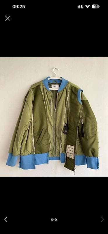 strap: TWIST brendi bomber üslubunda ikiqatlı jaket - Rəng: zeytun-yaşıl — 2