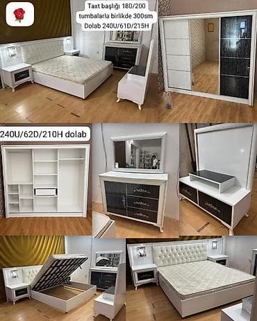 plastik komodlar: İkinəfərlik çarpayı, Dolab, Termo, 2 tumba, Türkiyə — 1