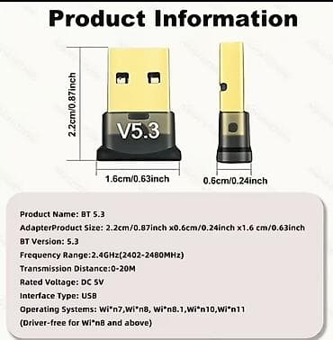 Bluetooth USB Adapter – BT 5.3 Yenidir sehven alınıb - Versiya