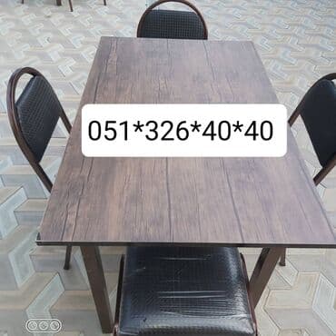 Masa və oturacaq dəstləri: Qonaq otağı üçün, Yeni, Açılan, Dördbucaq masa, 6 stul — 22