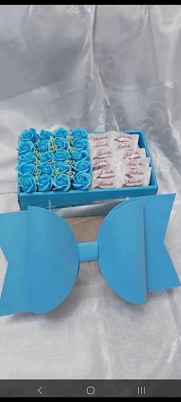 masaustu saatlar: Hədiyyə qutusu, Yeni, rəng - Mavi, Ünvandan götürmə, Ödənişli çatdırılma — 1