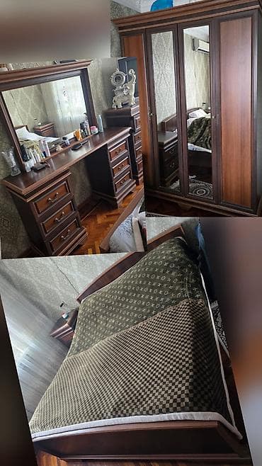 Yataq dəsti Satılır 250₼ Dəstə daxildi taxt matrassız. Dolab, termo