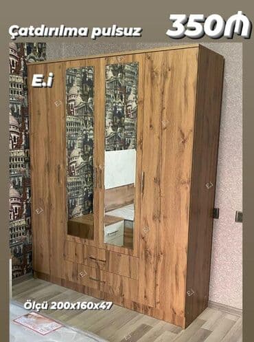 laminat qiyməti: Yeni, Açılan, 4 qapılı Düz dolab, Dolab-asılqan, Azərbaycan — 20