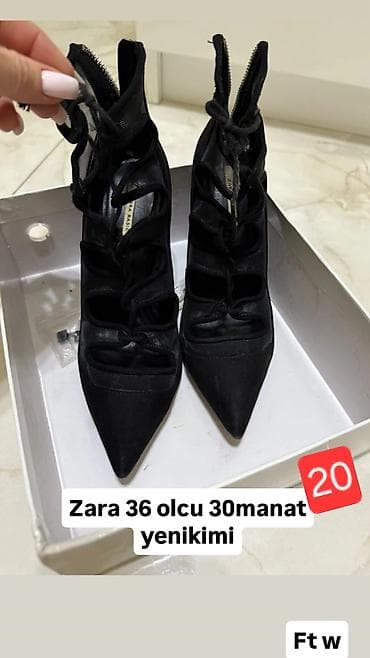 Tuflilər: Zara klassik stilettolar - Rəng: qara - Ölçü: 36 - Ucluq: iti burun - — 3