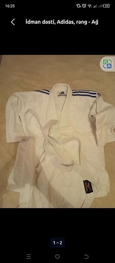 Adidas idman dəsti – ağ rəngdə. Tərkib: - Judo/ciyu-citsu kimono