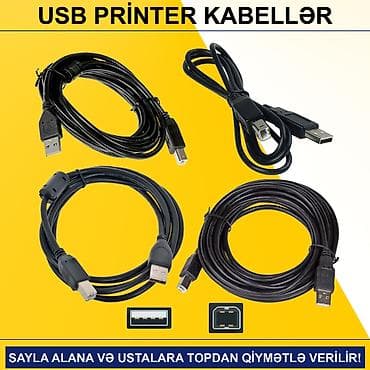 Modemlər və şəbəkə avadanlıqları: USB Printer Kabellər SAYLA ALANA VƏ USTALARA TOPDAN QİYMƏTLƏ VERİLİR! — 1