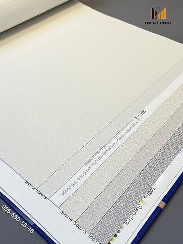 İşıq krem, bej və açıq boz tonlarda teksturalı divar kağızları — 6