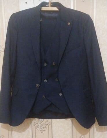 cins pencekler: Kişi üçlü kostyum dəsti - Rəng: tünd göy (navy) - Dəst: pencək + — 1