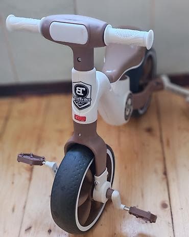 suru: Uşaq üçtəkərli velosipedi – BestTrike - Rəng: ağ/qəhvəyi - Sükanın — 3