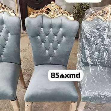 ütu stolu: Taxtalı süsləməli, yumşaq oturacaqlı nahar/kreslo stulları - Klassik — 8