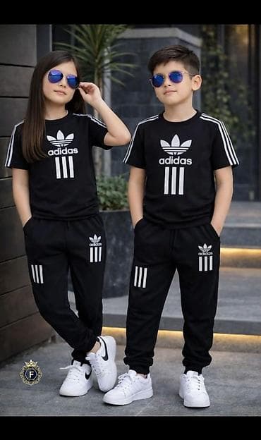 Dəstlər: Uşaq idman dəsti – adidas loqolu - Dəst: qısaqol futbolka + şalvar - — 4